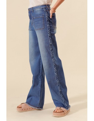 Wide Leg Jeans with Braided Detail Economisez 