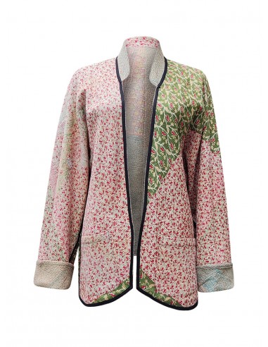 kantha vintage short jacket vasudeva destockage