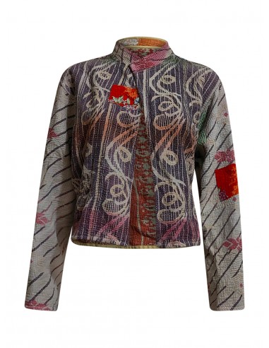 kantha vintage crop jacket lama la chaussure