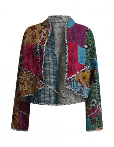 kantha vintage crop jacket shammi en linge