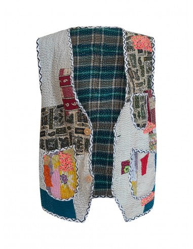 kantha vintage gillet biriya rembourrage situé sous