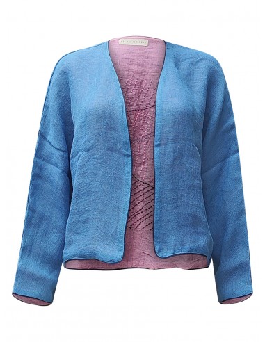 linen jacket blue lilac  - zero waste edition de technologie