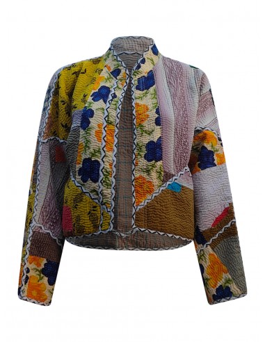 kantha vintage crop jacket dai pas cher 