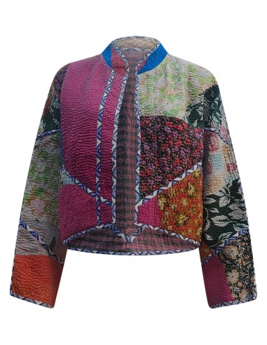 kantha vintage crop jacket dia destockage