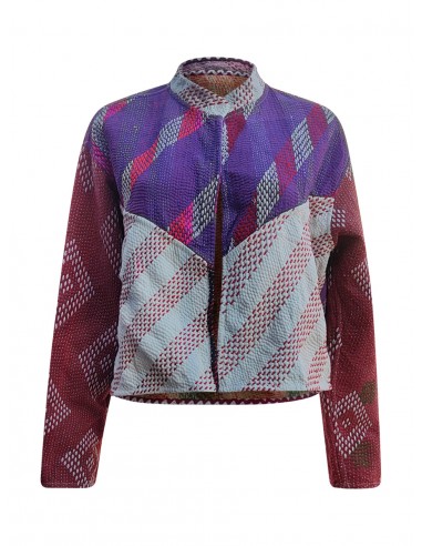 kantha vintage crop jacket karya À commander