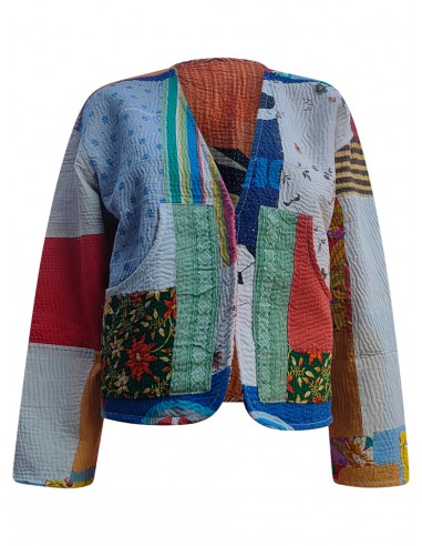 kantha vintage vest with sleeves sheena pas chere