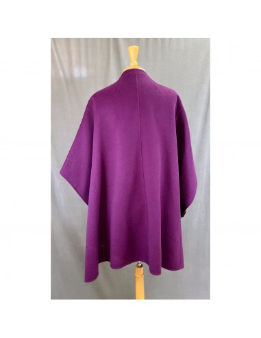 Escada purple wool & cashmere cape, size L brillant des détails fins