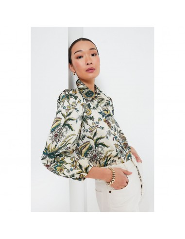 Tuckernuck cream floral Serena blouse, size S en ligne