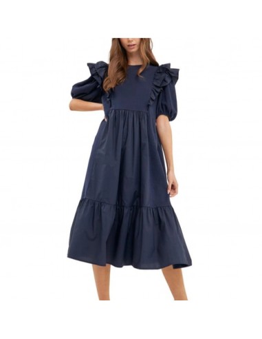 English Factory navy puff sleeve dress, size S vous aussi creer 