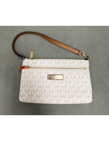 Michael Kors cream logo wristlet shop