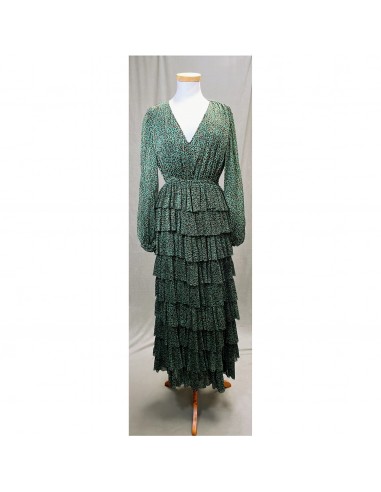 Sundress green leopard print dress, size XS/S Les êtres humains sont 