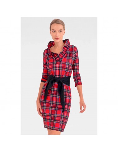 Gretchen Scott red plaid Duke of York dress, size L la colonne vertébrale