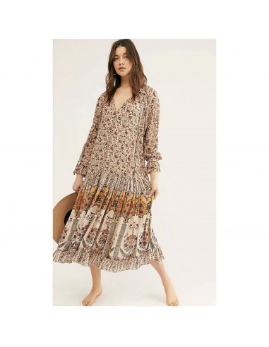 Free People tan print Feeling Groovy maxi dress, size XS sélection de produits