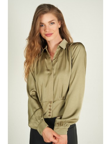 Blouse courte en satin - FINA-X2U - (E-B1) 50% de réduction en Octobre 2024