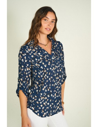 Blouse imprimée à manches trois-quarts - PINOT-FP - (R-B10) en ligne des produits 